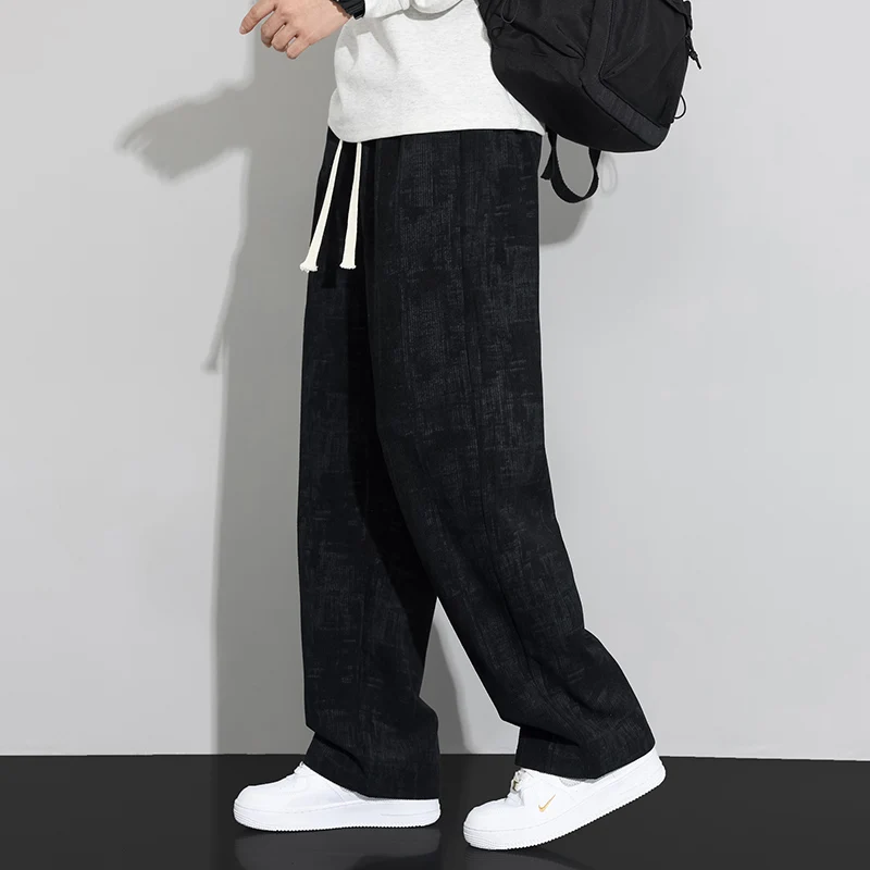 2026 Autumn Men's Printed Corduroy Fashion Casual Pants - Trendy Brand Student Straight Pants