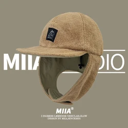 Reversible Autumn Winter New Velvet Color Matching Warm Bomber Hat Ear Protection Fashionable Windproof Soft Brim Baseball Hat