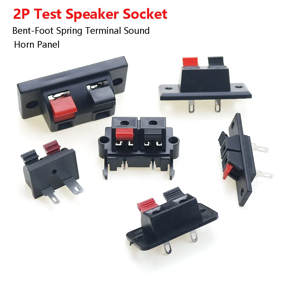 WP2 Stereo Speaker Plate Terminal Strip Board 2 Way Binding Post Connector Socket Block Push Type LED Spring Terminal Switch ﻿