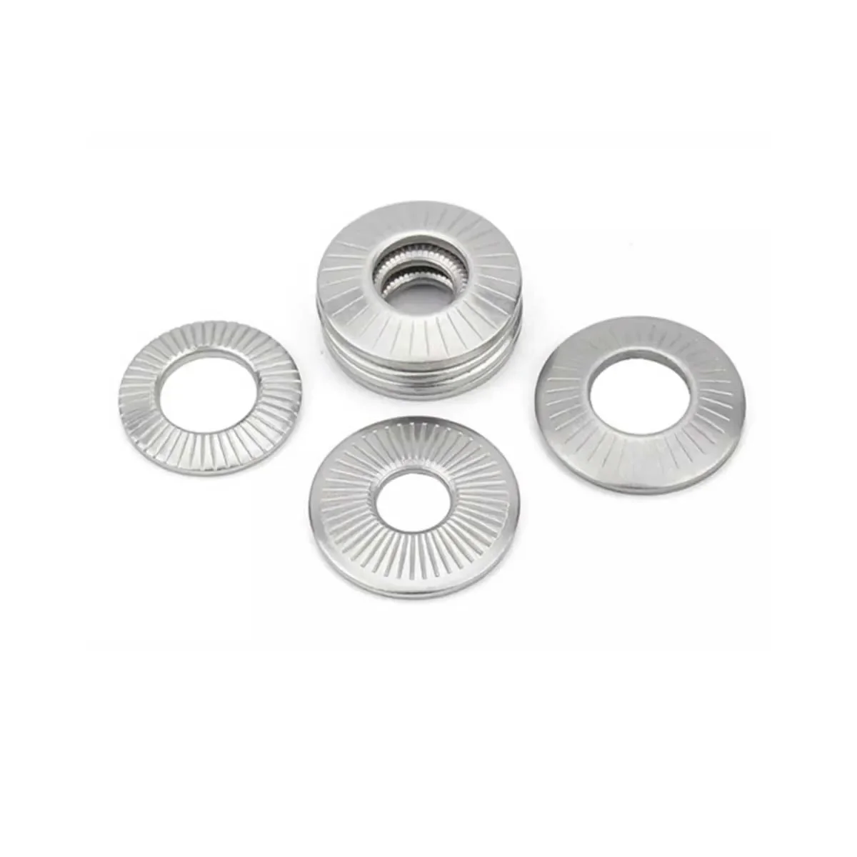 304 Stainless Steel Saddle Butterfly Single Sided Flower Tooth Anti Slip Washer M3M4M5M6M8M10M12M16M20