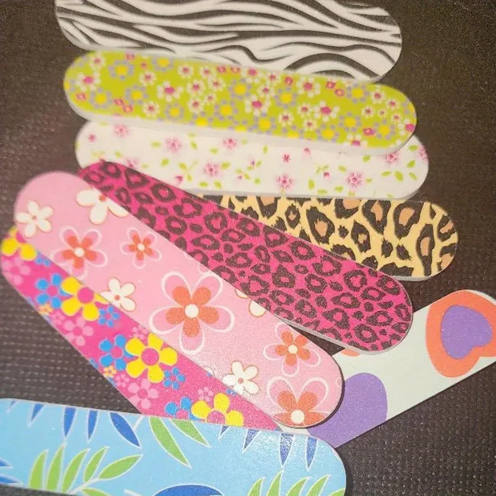 컬러풀 양면 아트 폴리쉬 매니큐어 페디큐어 도구 랜덤 발송 10개 네일 파일 폴리싱 네일 버퍼 샌딩 네일 파일