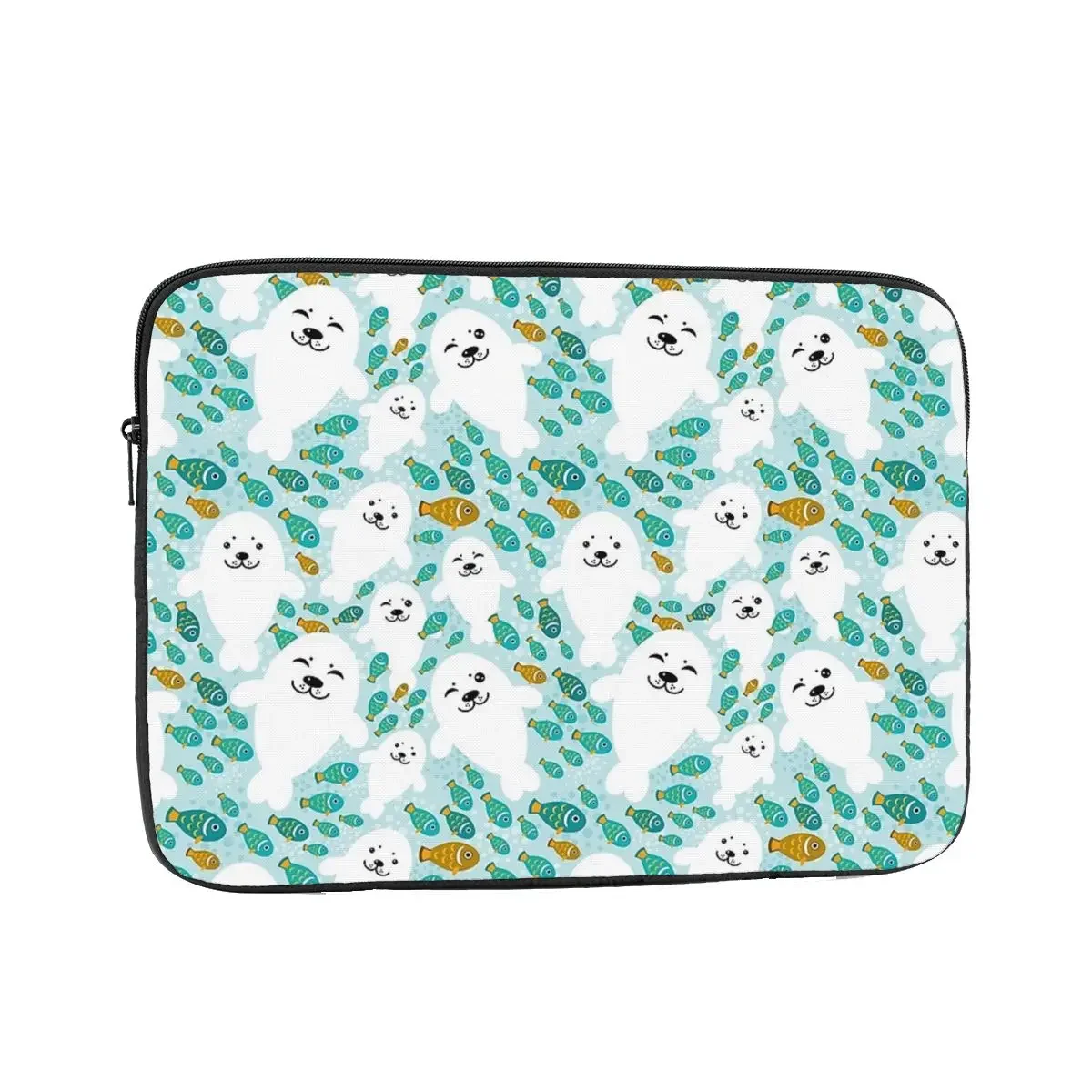 Kawaii Cute Seal And Fish In Water Notebook Laptop Bag 10 12 13 15 17 Inch Notebook Sleeve Cover Bag Tablet Shockproof Case Bag