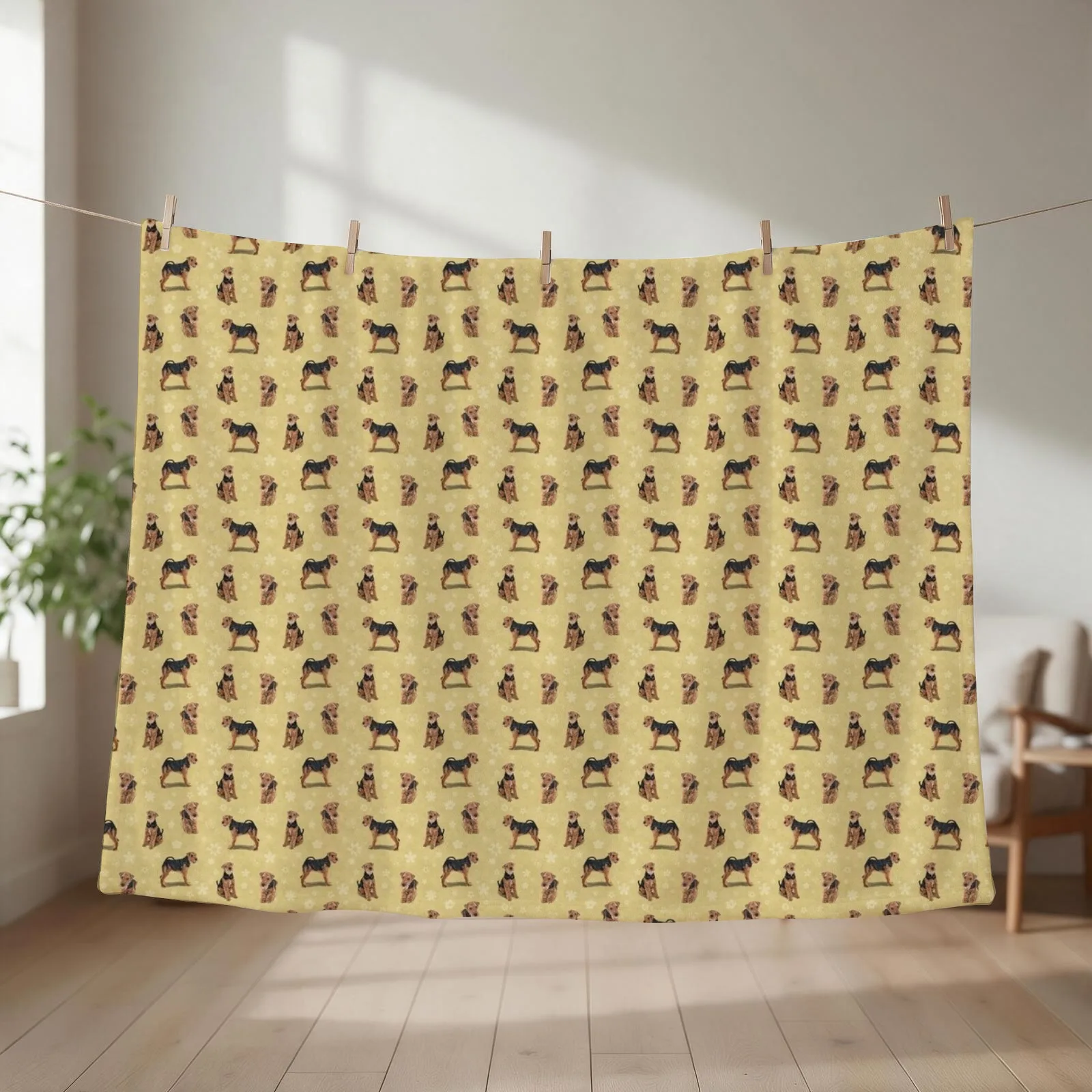The Welsh Terrier Dog Throw Blanket couch cozy soft plush fuzzy picnic outdoor blanket