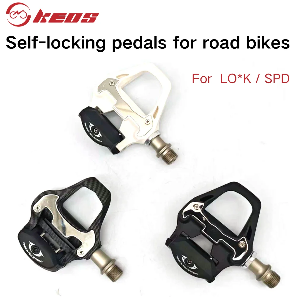 KEOS Pro MTB Clipless Pedals Nylon-Carbon Body Sealed Durable Bearings Adjustable Tension Wide Platform SPD/LOOK Compatible