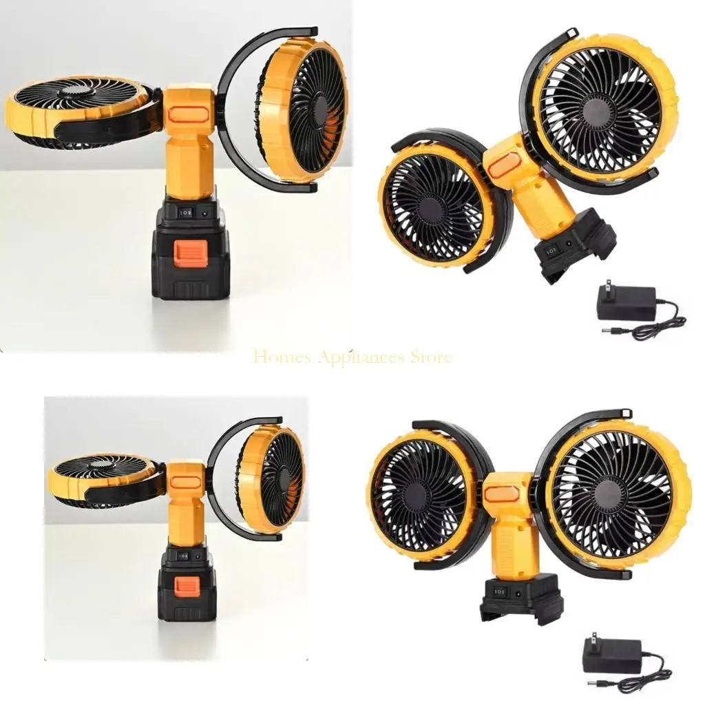 

D0AB Bedroom Cooling Fan Plastic Texture with Double Head Suitable for Outdoor Use