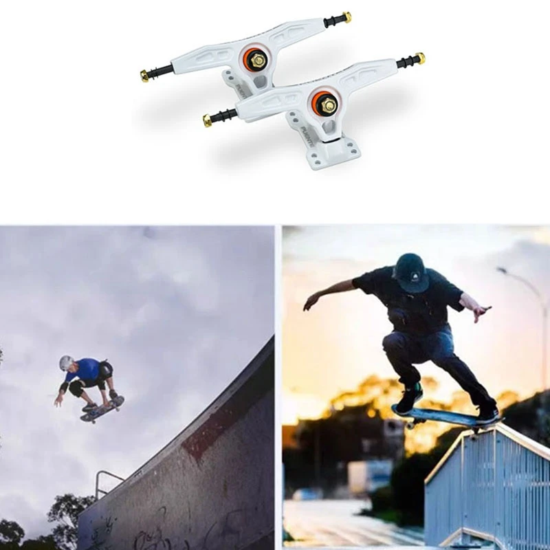 PUENTE Longboard Trucks Skateboard Bridge Professional 7Inch Slide Bracket Skateboard Parts Dancing Board Bridge,White