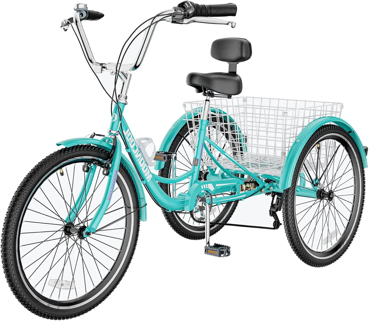 

H&ZT Tricycle for Adults, 3 Wheeled Bikes for Adults，Trike Cruiser Bike, w/Large Basket & Maintenance Tools & 7-Gear Derailleur