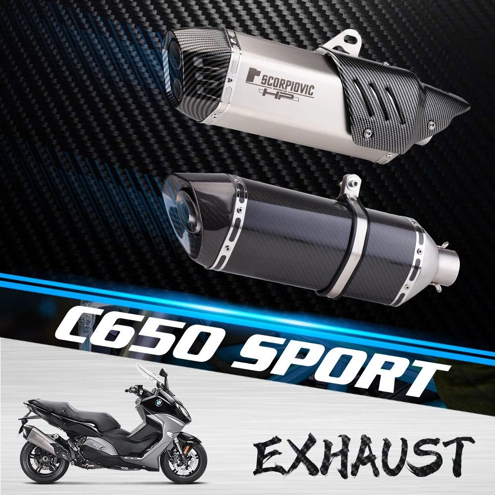 Equipped With Dual-Hole Exhaust Muffler Central Manifold, Suitable For c650 sport  Motorcycle