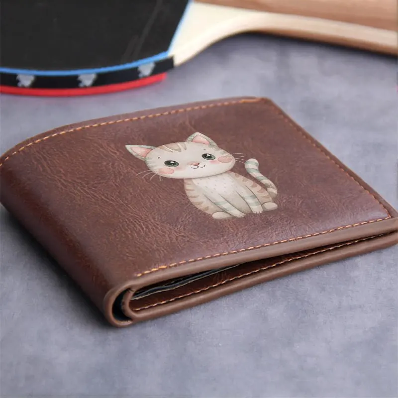 Portafoglio in pelle PU dal design simpatico gatto Portafoglio compatto alla moda minimalista per uomo e donna Leggero e durevole per l'uso quotidiano