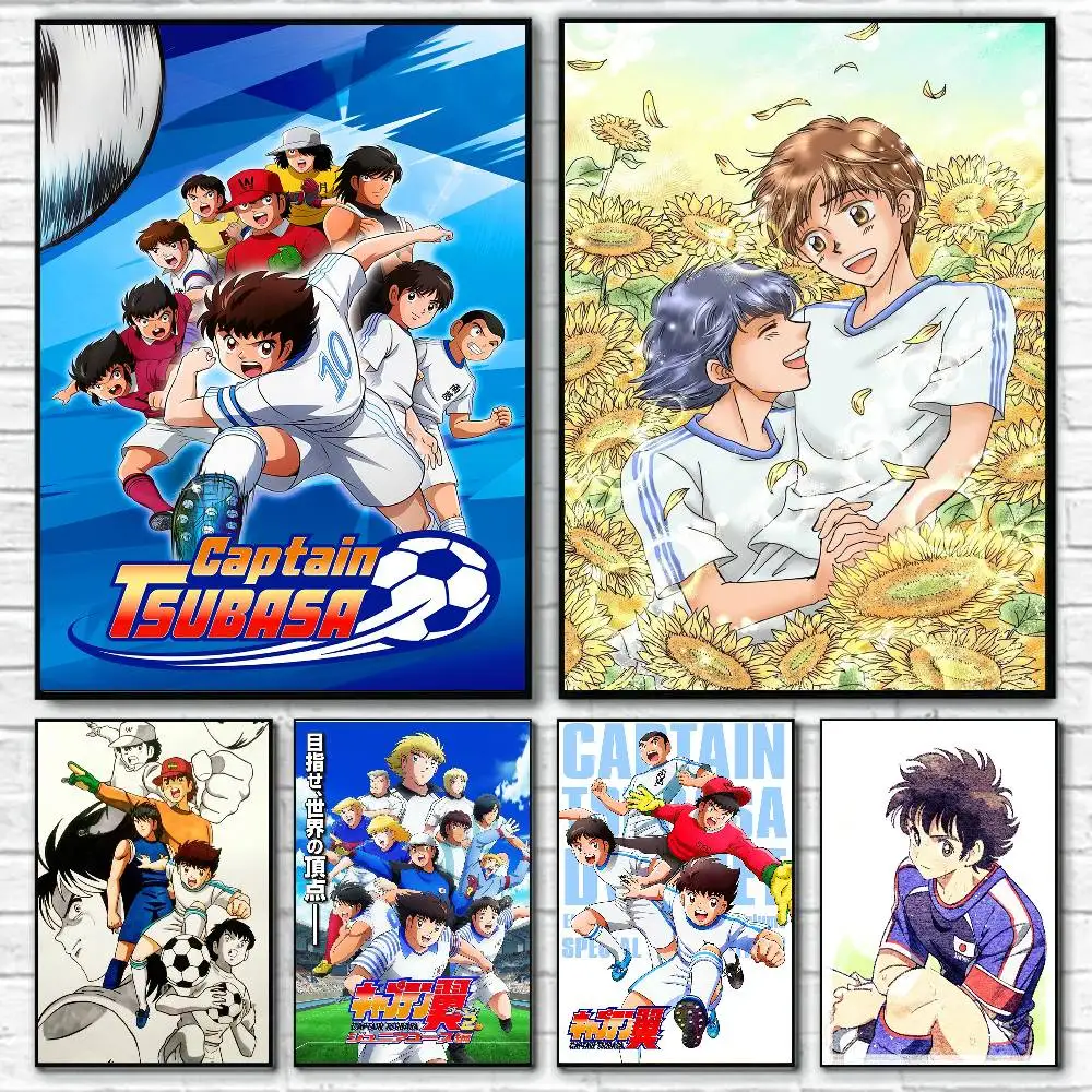 Captain Tsubasa Posters Living Room Bar Cafe Quality Canvas Vintage Style Comics Painting Art Home Wall Decor Picture