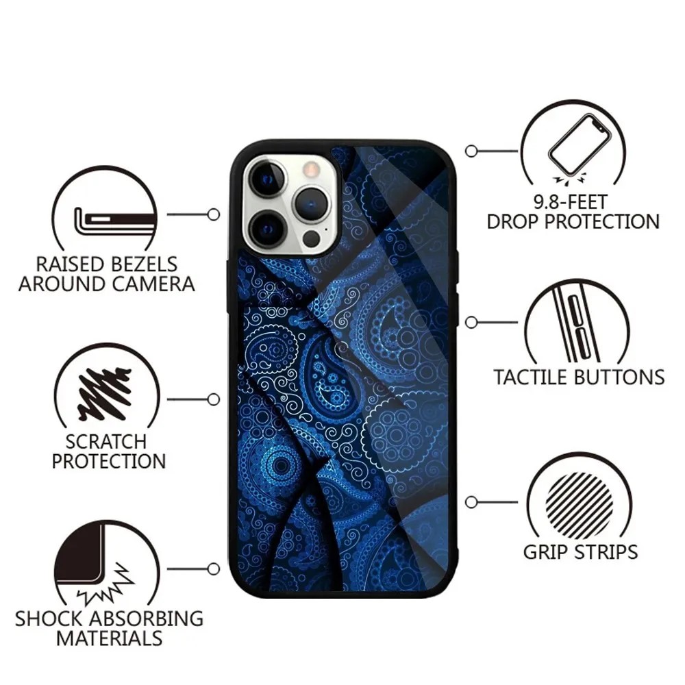 Indian Floral Henna Mandala Phone Case For iPhone 16,15,14,13,12,11,Plus,Pro,Max,Mini Magsafe Magnetic Wireless Charging