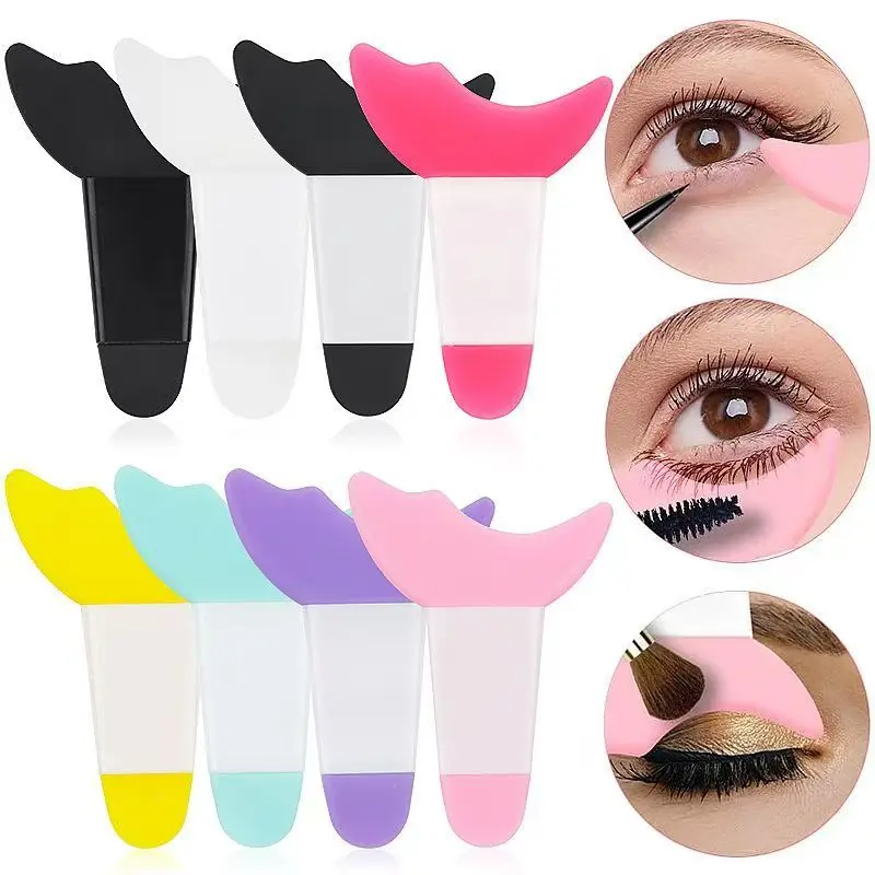 65（1）---Silicone Eyelash Guard - Beginner-Friendly Eyeliner & Mascara Helper, Crescent-Shaped Soft Silicone Eye Makeup Tool