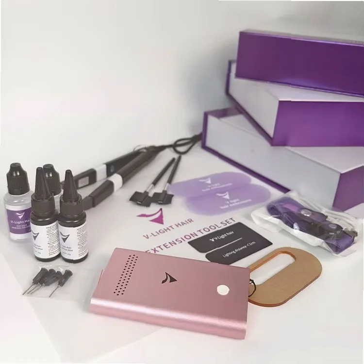 2025 Custom Logo Hair Extension Tools with Metal Connectors, Lightweight & Private Label in Box Packaging