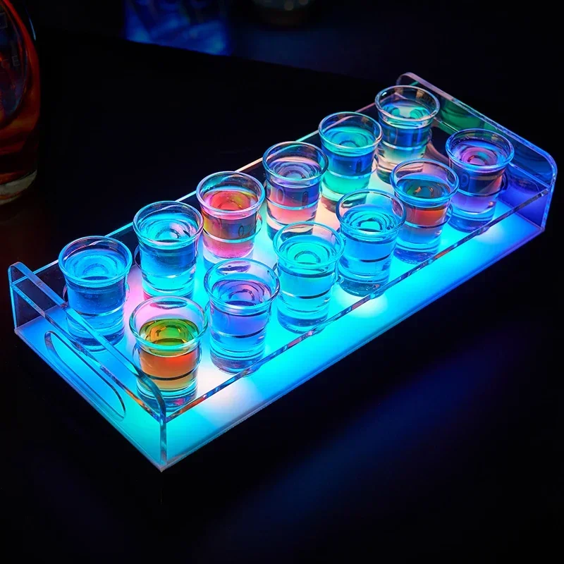 

Heart Shape LED Wine Glass Display Tray Light Up Shot Glass Holder and Cocktail Rack for Bar and Nightclub VIP Service