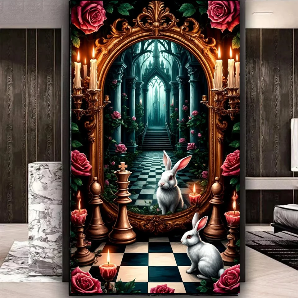 

Large Size diy Diamond Painting Cartoon Movie Landscape Wonderland Rabbit Cross Stitch Crystal DIY Painting Christmas Gift