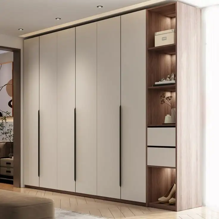 Customized Double Color Melamine Wardrobe Detachable Design Furniture For Bedroom Living Room Hotel Apartment Storage Closet