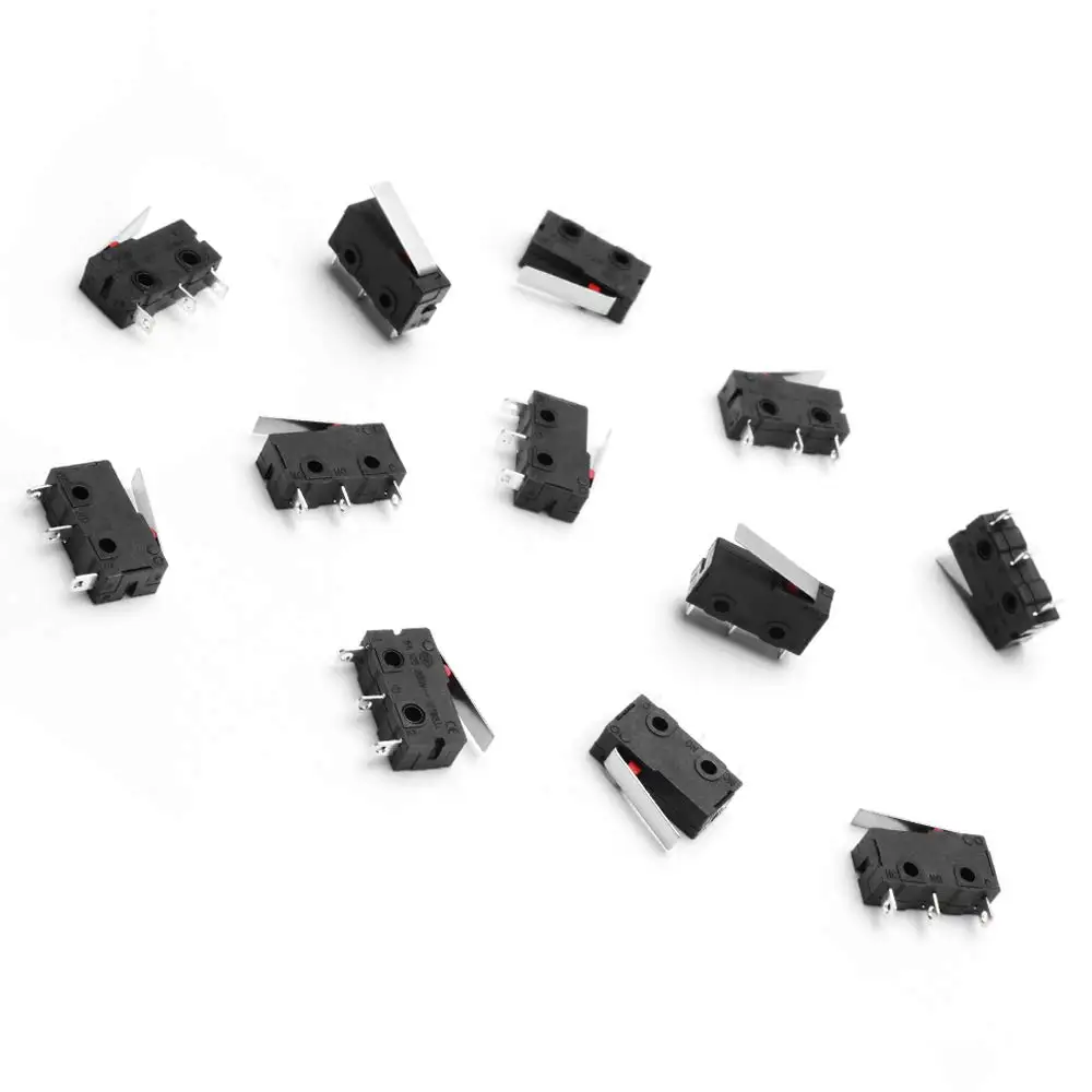 5Pcs Mini Micro Limit Switch 5A 125 250V AC SPDT 1NO 1NC Short Lever Arm Switch Snap Action Button