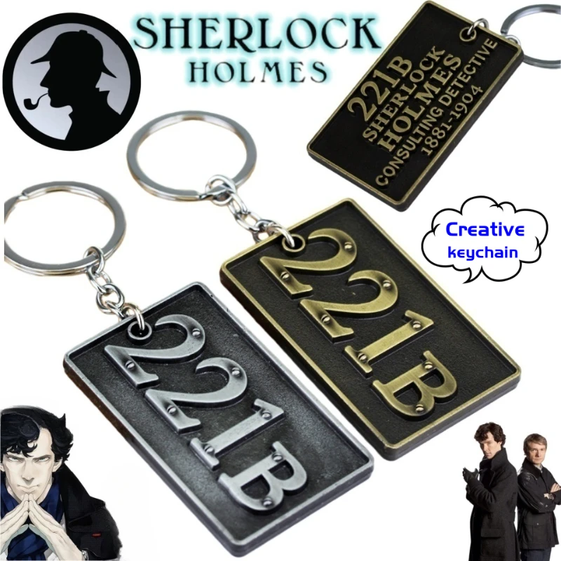 

Sherlock Mycroft Holmes Dr. John Watson Anime Two-Dimensional Metal Keychain Student Backpack Decoration Pendant Souvenir Gift