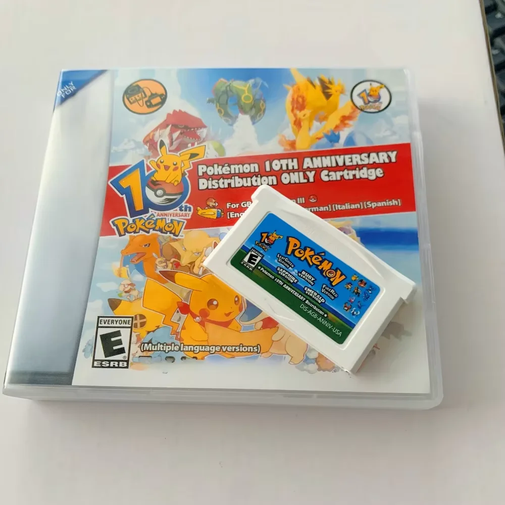 Pokemon GBA Video Game Cartridge 10th Anniversary Multilingual Edition Collectible Event Release