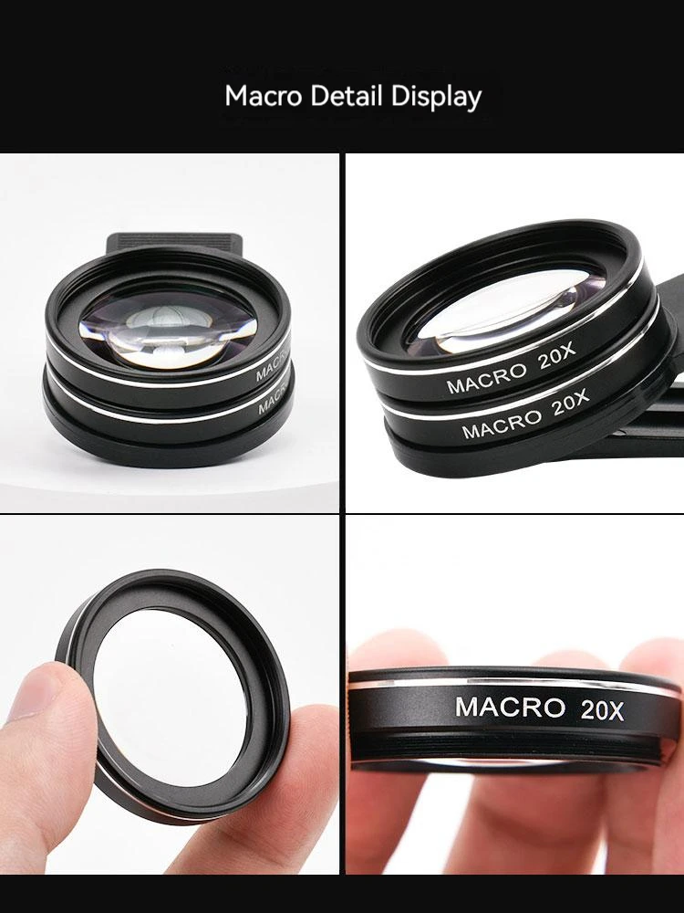 Walking Way 4K 20X 37MM Mobile Phone Macro Lens for phone Photography Professional 40X HD Macro Lens for Smartphone Diamond Ring