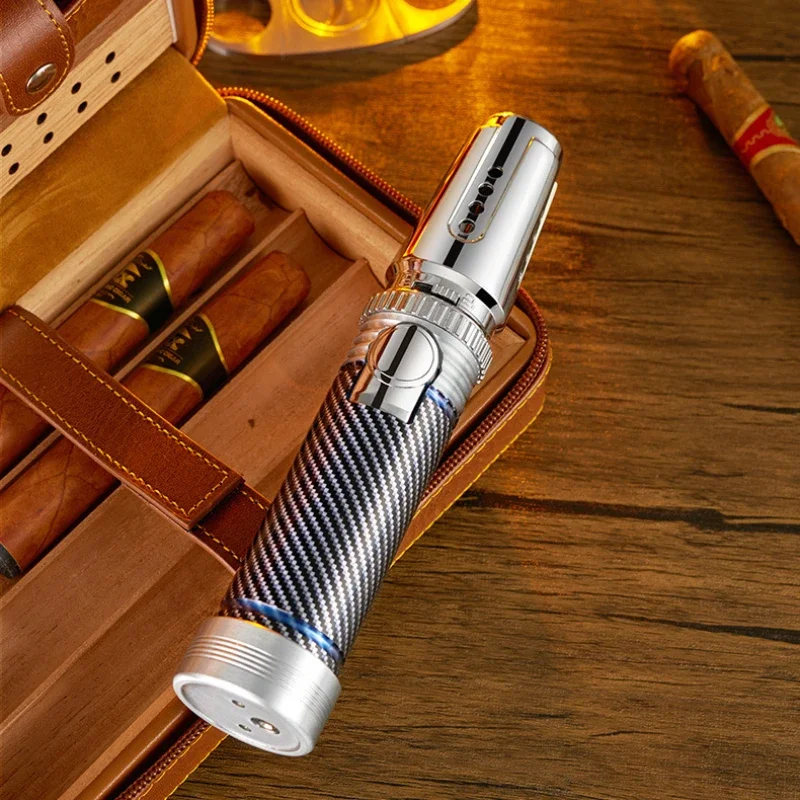 Metal Red Flame Gas Lighter, Spray Gun, Turbo, Kitchen Cooking, Smoking Accessories, Windproof, BBQ, Cigar Lighters, 1300 ℃