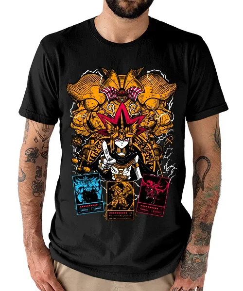 Camiseta unisex Yu Gi Oh Yugi Muto Faraon Invoca a Exodia Cotton anime T-shirt