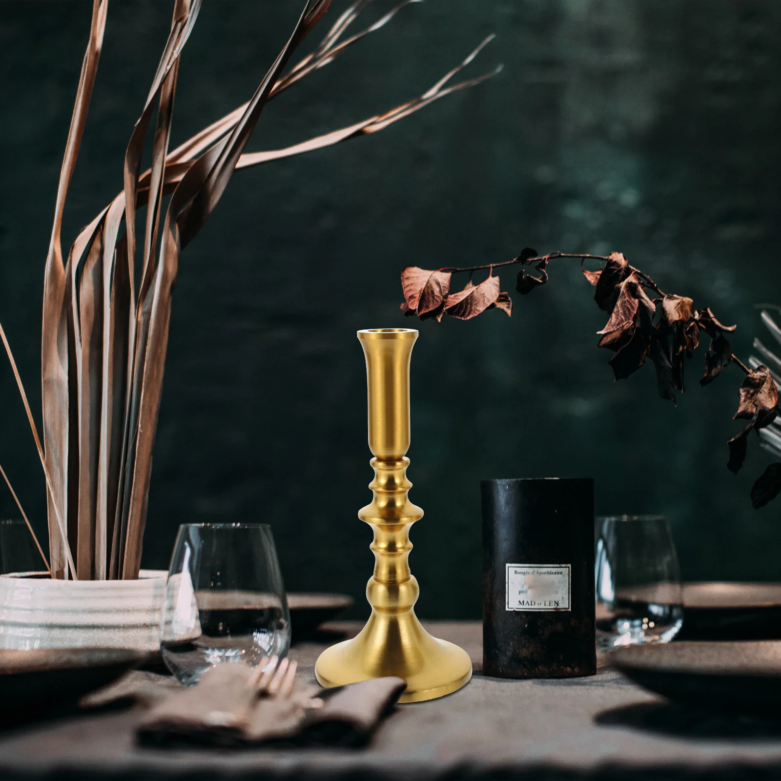 

Decorative Holder Golden Vintage Metal Stand for Home Tabletop Decor Dining Room Centerpiece Office Desk Decoration