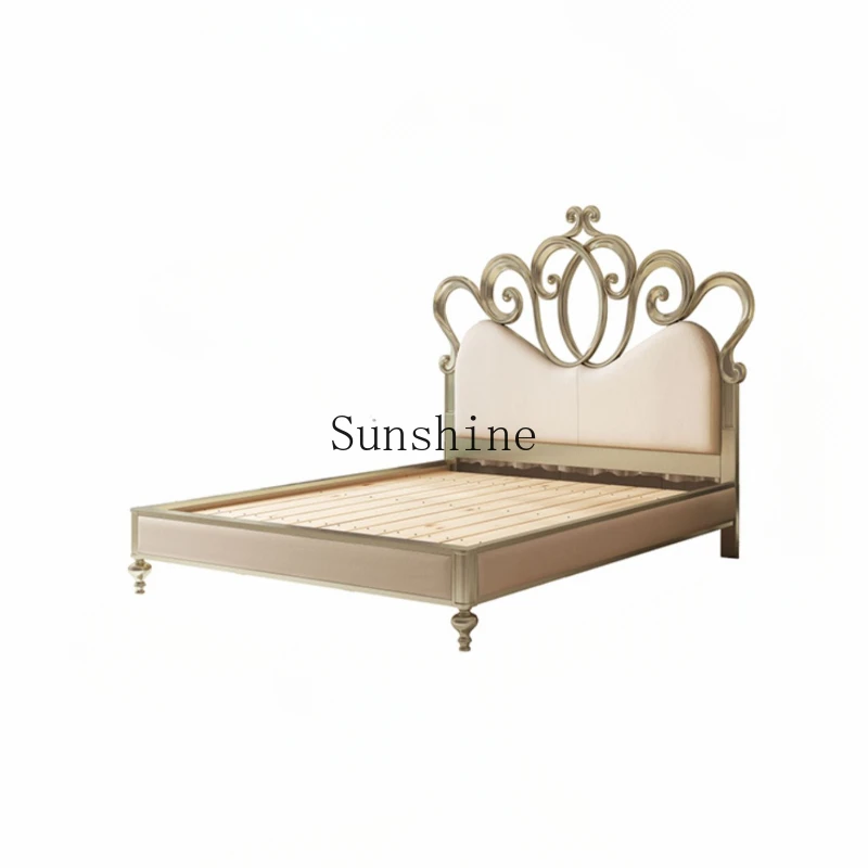 

Solid wood simple American light luxury princess wedding bed double master bed