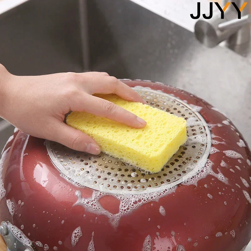 JJYY Wood Pulp Cotton Sponge Wipe Non-stick Pan Cleaning Tools Kitchen Dishwashing Cotton Cloth Kitchen Supplies