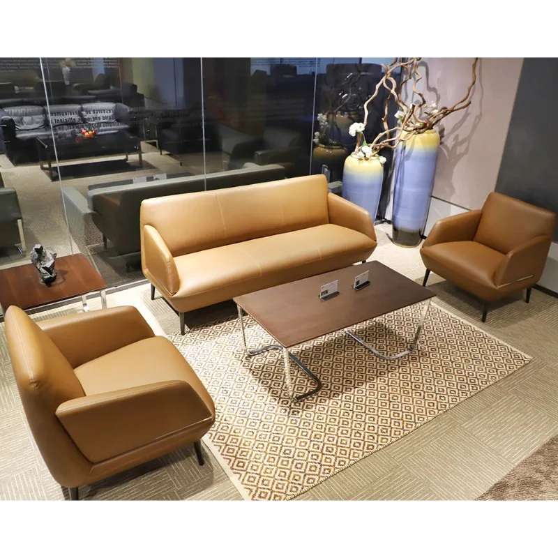 Contemporary Commercial Executive Custom Office Furniture Leather Reception Luxury Modern Sofa Set for Office