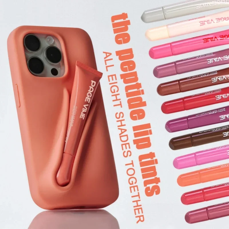 ミラーふっくら唇光沢のあるリップ釉薬電話ケース内蔵リップグロスセクシーな保湿透明長期的なリップティント