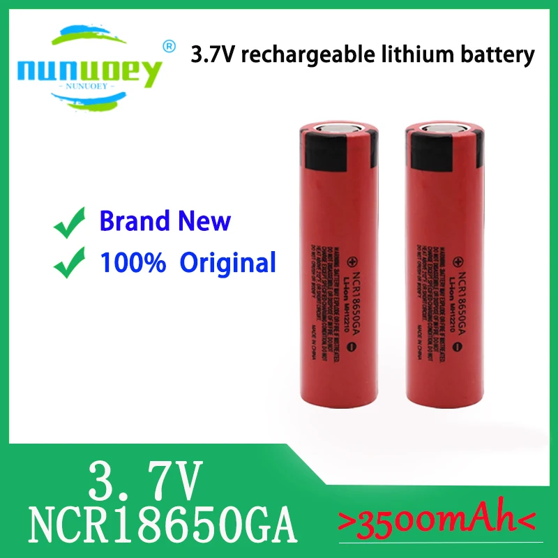 

2025 Original NCR 18650GA High Discharge 3.7V 3500mAh 18650 Rechargeable Battery Flashlight Flat-top Lithium Battery