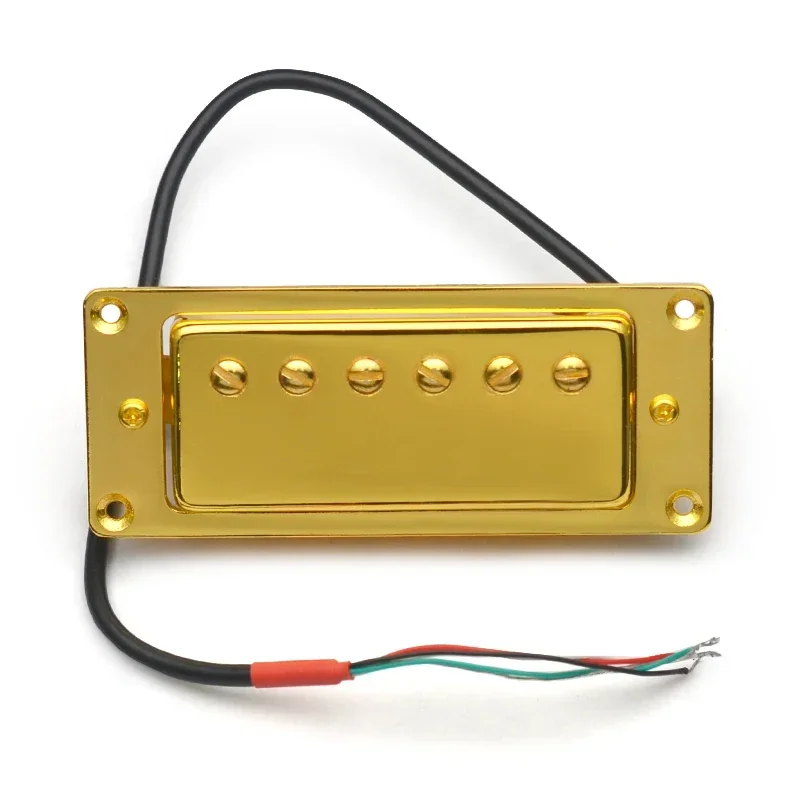 Mini Electric Guitar Humbucker Pickup, 6-Hole, 4-Core Wire, Black, Gold, Chrome, Neck and Bridge are Universal