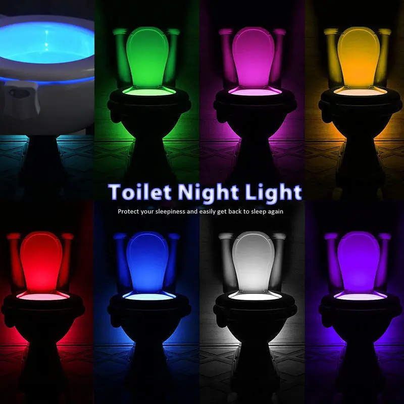 8 Colors PIR Motion Sensor Toilet Lights LED Washroom Night Lamp Toilet Bowl Lighting For Bathroom Washroom Toilet Night Light