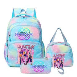 KPop Demon Hunters Backpack Cartoon Lightweight Backpack Boys Girls  School Bag Mochila With handbag
