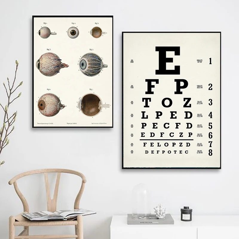 Human Eye Print Optometrist Gifts Anatomy Poster Optometry Decor Clinic Wall Art Canvas Painting Medical School Eye Diagram