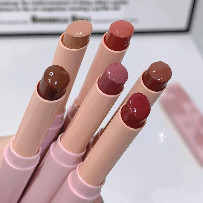 Thin Tube Solid Moisturizing Lipstick Water Light Juice Lip Gloss Sexy Full Lip Colored Lip Oil Durable Natural Korean Cosmetics