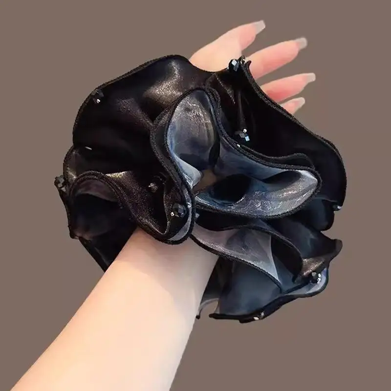 Koreanische Vintage Farbverlauf-Gaze-Haargummis Elegante Elastische Haarbänder für Damen Schicke Dutt- und Pferdeschwanz-Haaraccessoires – Detail 8