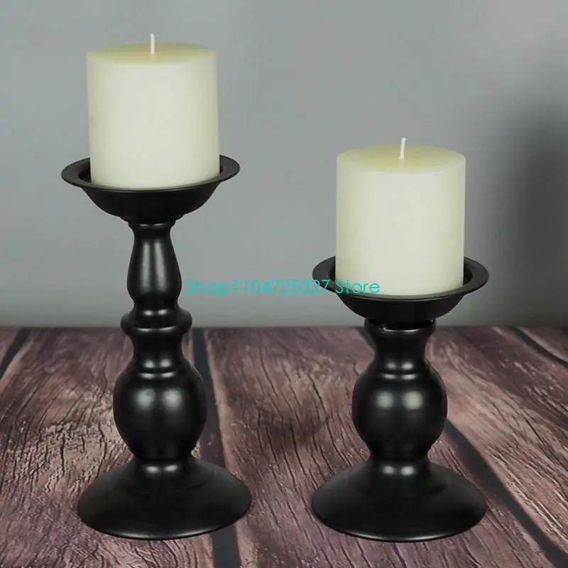 D8KF Black Metal Candlestick Holder Stand Wedding Party Table Decoration Gifts