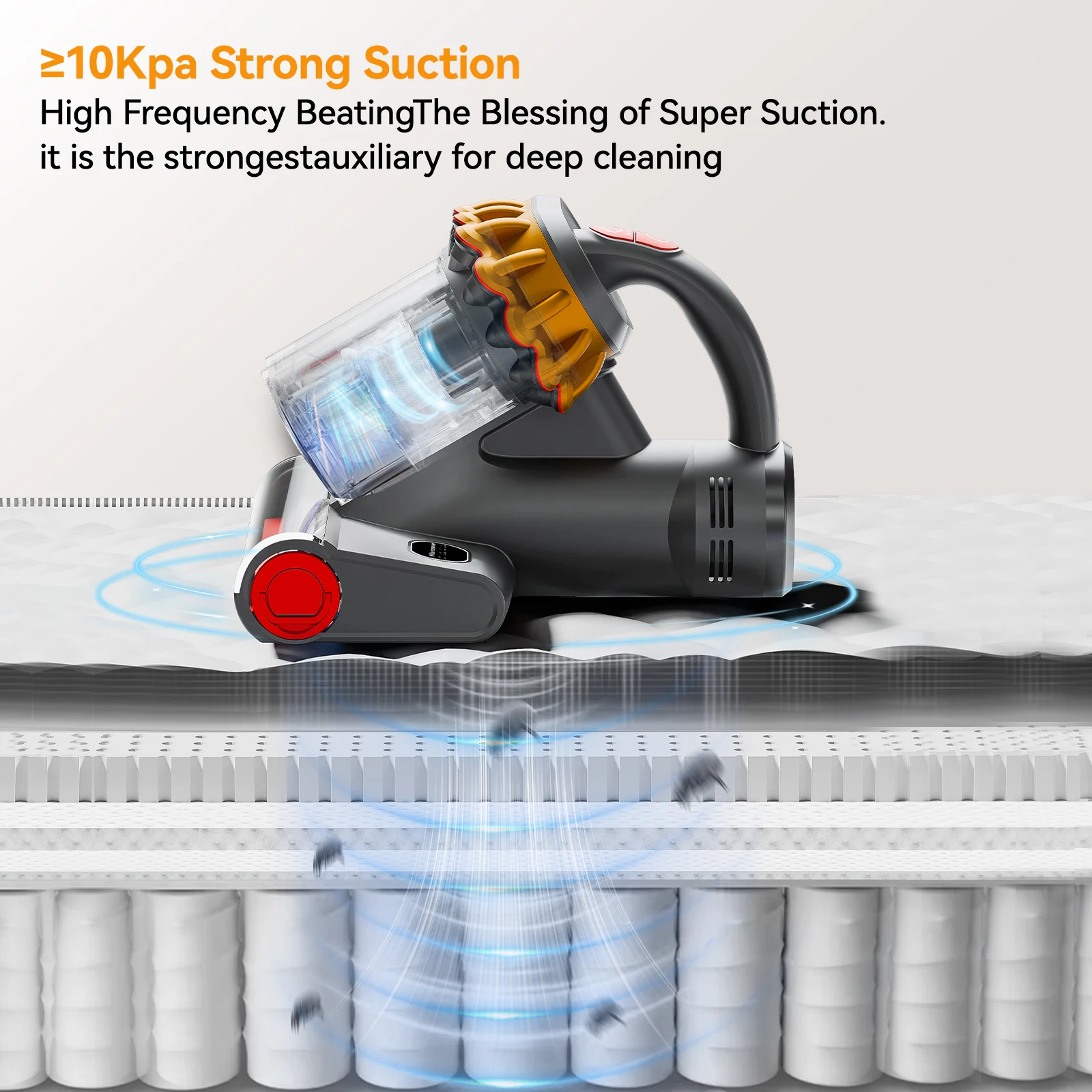 Upgraded Bed Vacuum Cleaner Mattress Vacuum Cleaner with Powerful Suction Handheld UV Vacuum Effective Cleaning Blanket Sofa