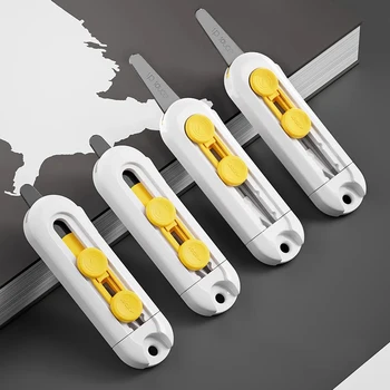 다기능 마그네틱 미니 언박스 커터, 개폐식 블레이드, 휴대용 레터 오프너 및 종이 커터, 내구성 ABS 소재, 1 개