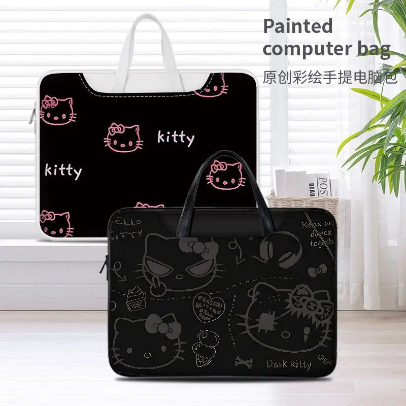

Sanrio HelloKitty Laptop Bag Cute Large Capacity Tablet Organizer Cartoon Handbag Laptop Case 15in 13in 14in 16in Briefcase gift
