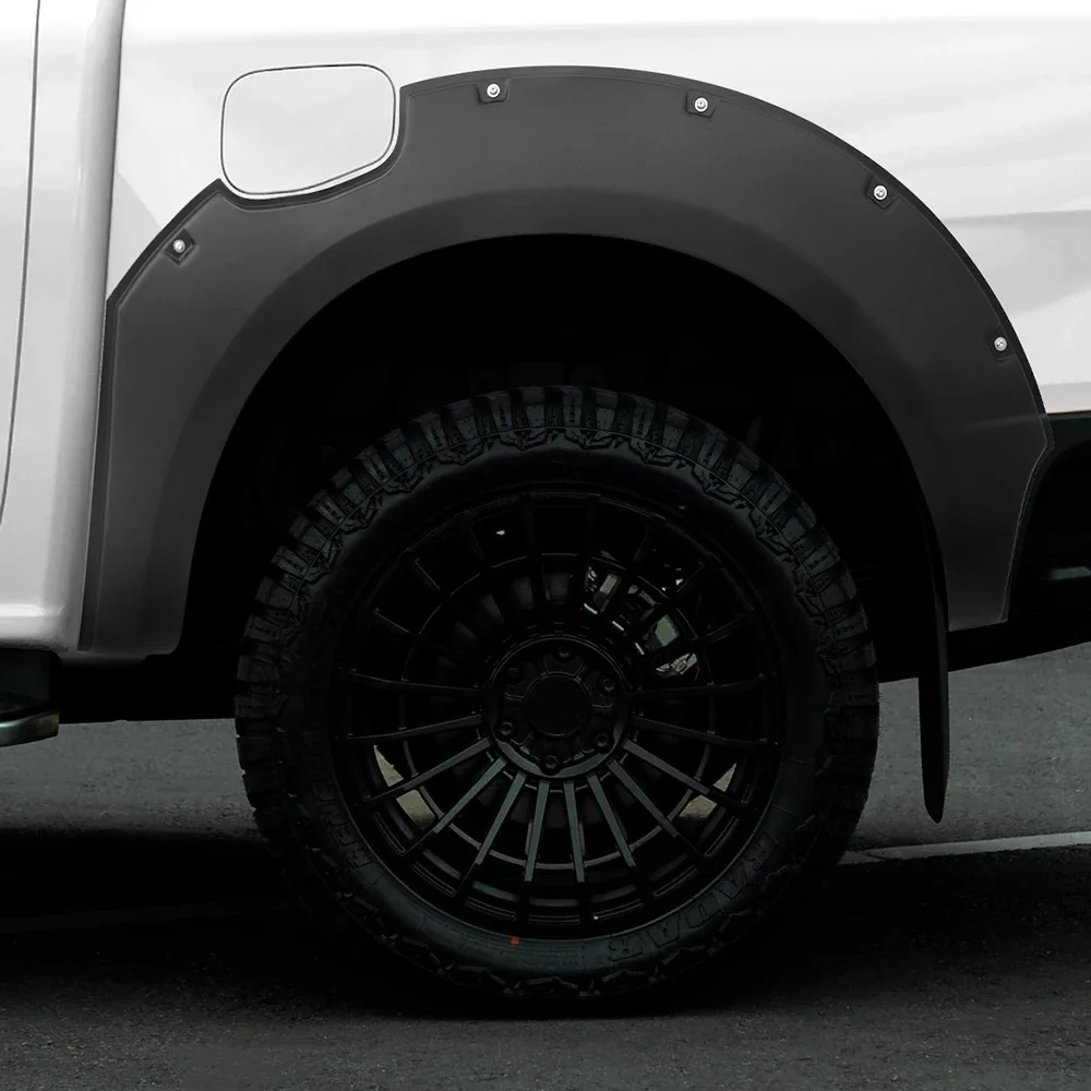 Large covered Fender Flares with black painted Wheel Arch Extension for Ford Ranger Next Gen 2022 2023 2024 Wildtrak Wildtrak-X