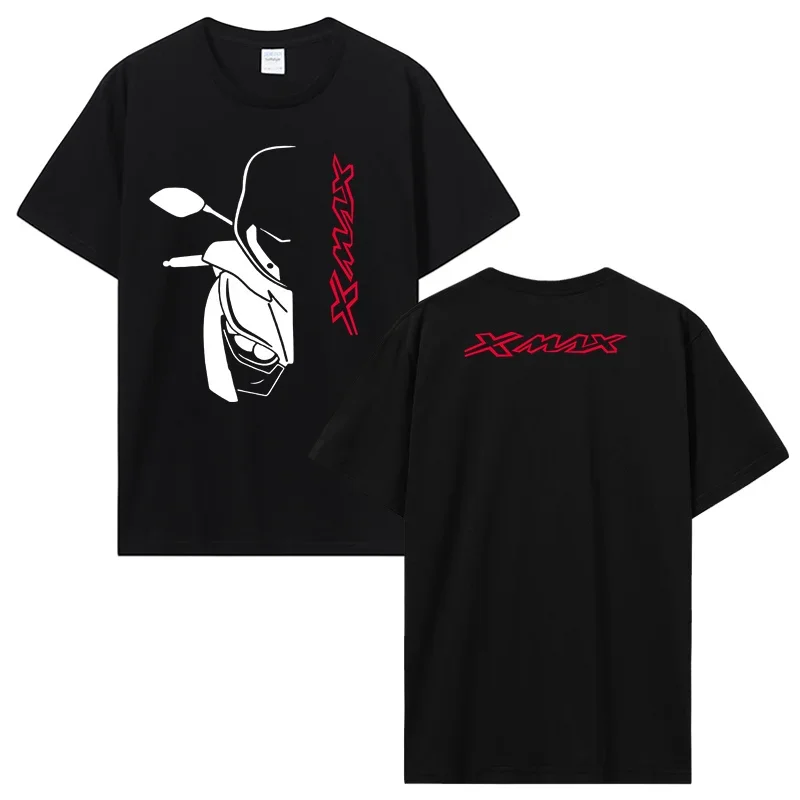 

Double Side Yam Xmax Motorcycle T-Shirt Men's Clothing Oversized Tshirt Summer O-collar Fashion Streetwear T Shirt Cotton Tops