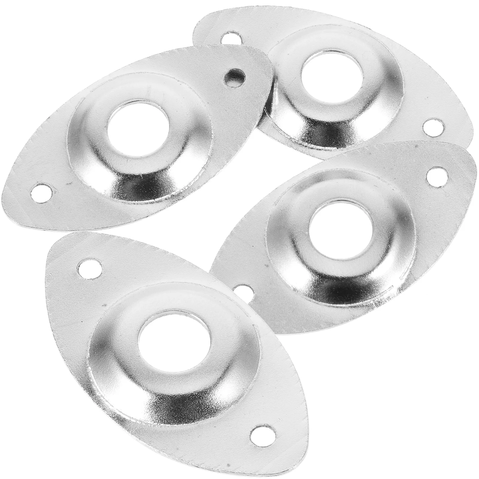 

4pcs Metal Guitar Jack Plates Replacement Electric Guitar Input Socket Parts Oval Output Plate For Noise Protection Upgraded