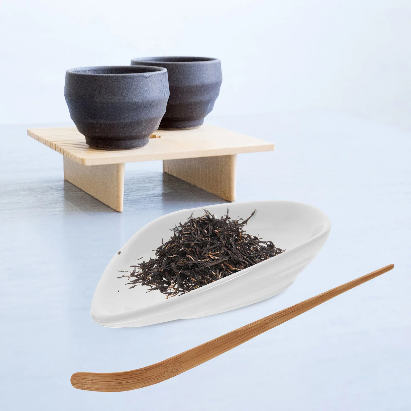 

1Set Tea Scoop Ceramic Practical Lightweight for Loose Tea Leaf Coffee Bean Sugar Baking Powder Scoop Coffee Bean Plate