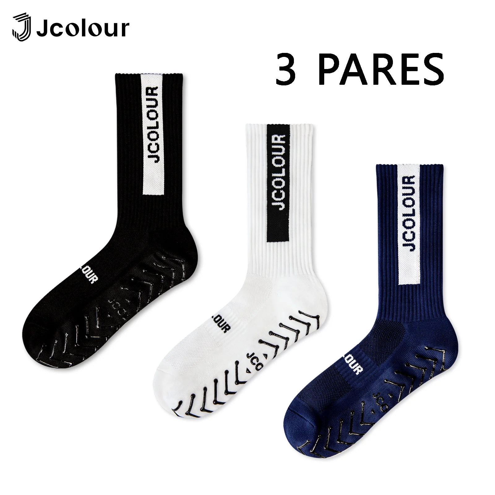3 Pops, Jcolour Letter Print, Football Socks, Cycling Socks, Training Socks, High Elasticity and Thickening