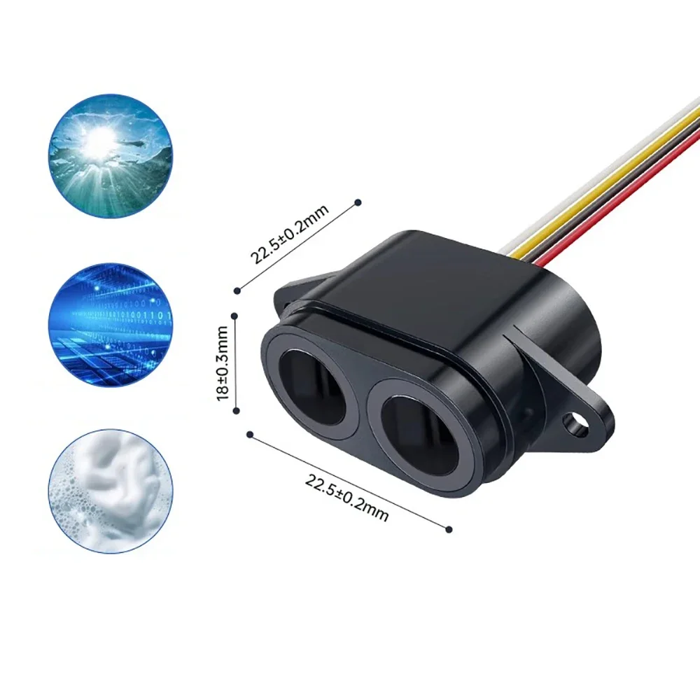 RS485/UART Ultrasonic Liquid Level Sensor Container Water Level Liquid Monitoring Obstacle Avoidance Module IP67 Waterproof