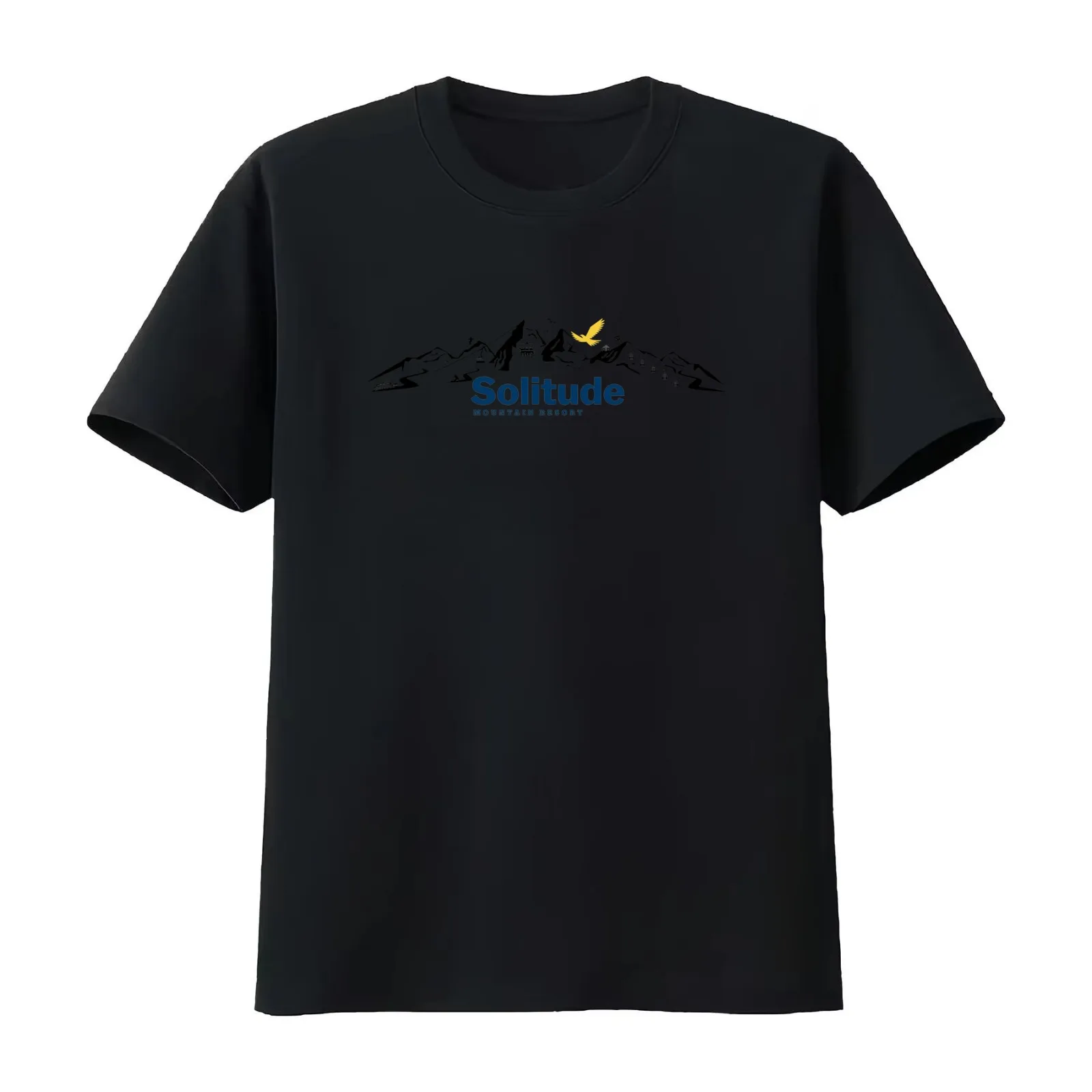 Solitude Resort Mountains T-Shirt Summer Casual Cotton Tee Oversized Streetwear Tops Vintage Graphic Print Unisex Men Women
