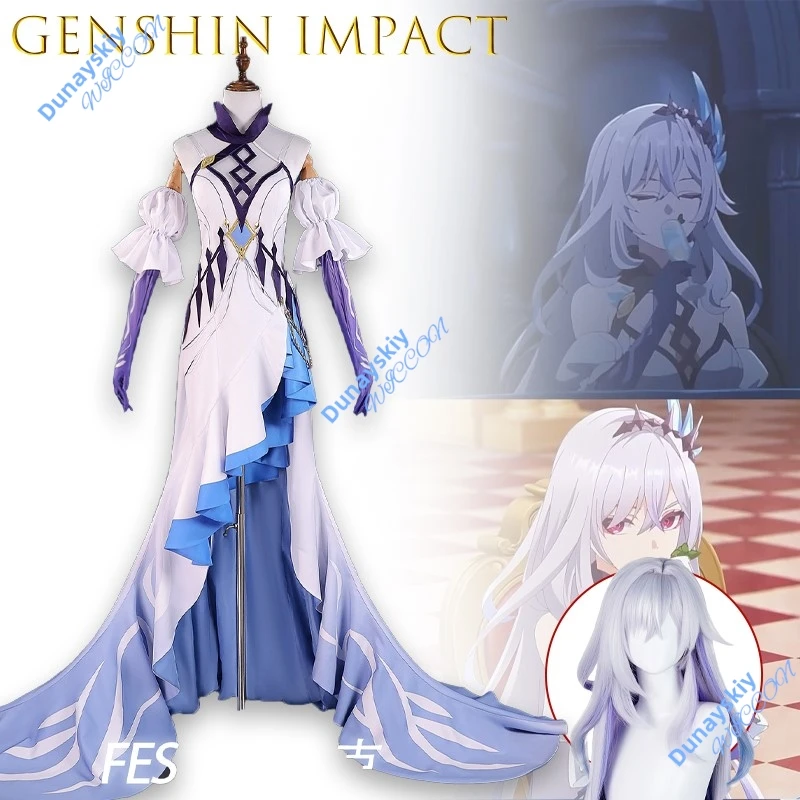 

Genshin Impact Skirk Womens Cosplay Costume Anime Role Play Dress Comic Con 2026 New Party Outfit